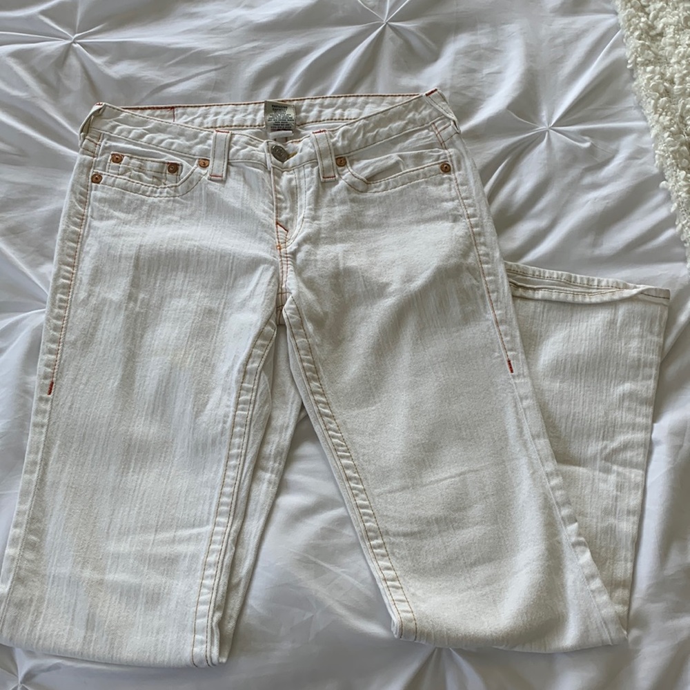 White True Religion Boot Cut Jeans